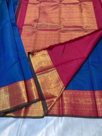 ROYAL BLUE SOFT SILK SAREE WITH RICH GOLD ZARI BORDER