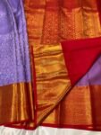 LAVENDER SOFT SILK SAREE WITH MAROON & ANTIQUE GOLD ZARI BORDER